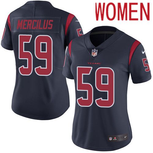 Women Houston Texans #59 Whitney Mercilus Navy Blue Nike Rush Vapor Limited NFL Jersey